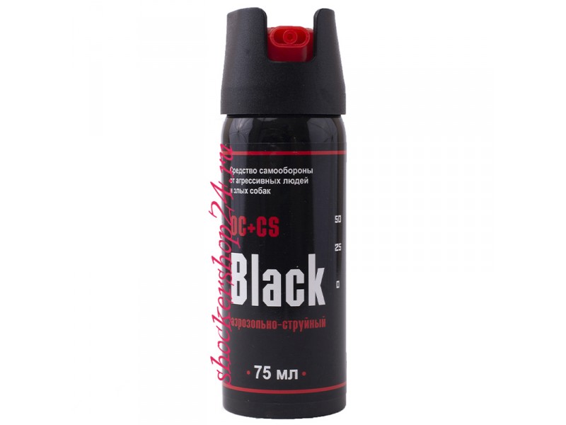 Аэрозольно-струйный газовый баллончик Black, 75 мл Аэрозольно-струйный газовый баллончик Black, 75 мл